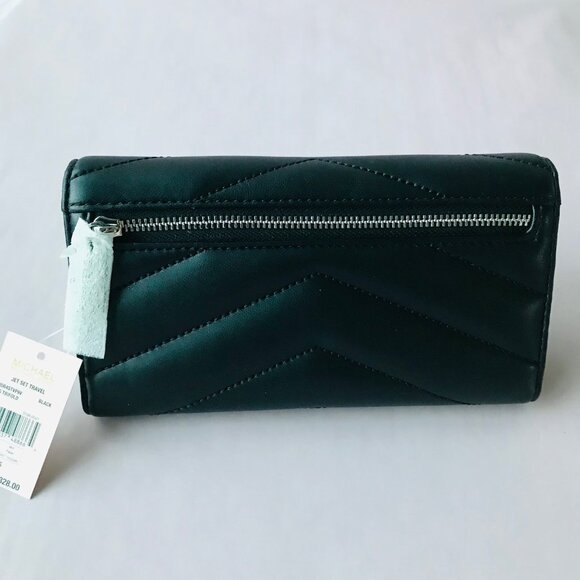 Michael Kors Jet Set Travel LG Trifold Women's Wallet - Black MSRP $328 - Picture 14 of 14